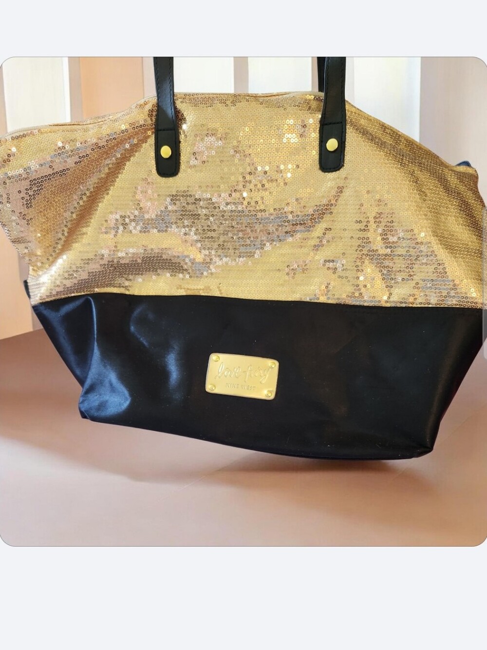 Gold & Black Sequin Tote Bag - Nine West■ Read Beloe